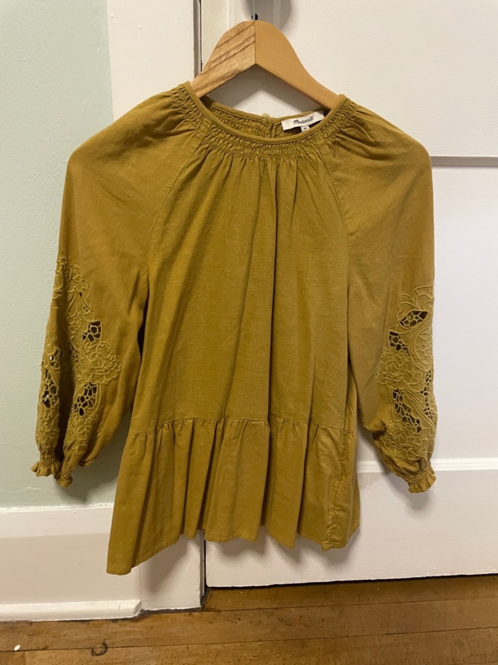 Madewell Yellow Linen Blend Top